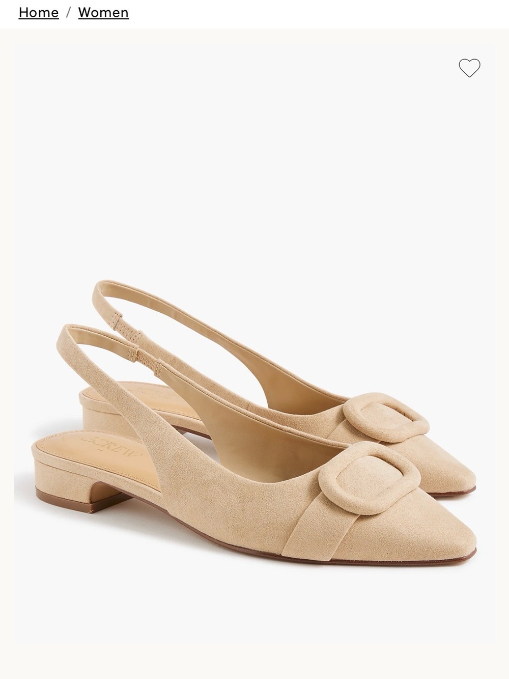 NWT J Crew Women’s Slingback Pointed-Toe Flats in Beige- discontinued (in box)